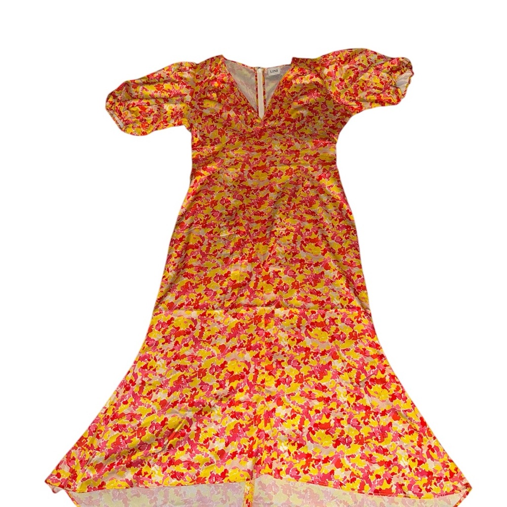 Floral Women Dress in Pink and Yellow